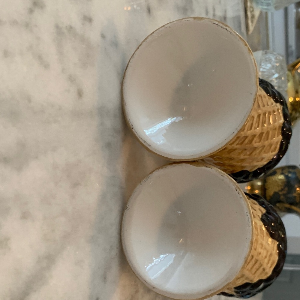 Vintage Waffle Cone Cups with Pink and Mint Interiors. - Picture 3 of 3